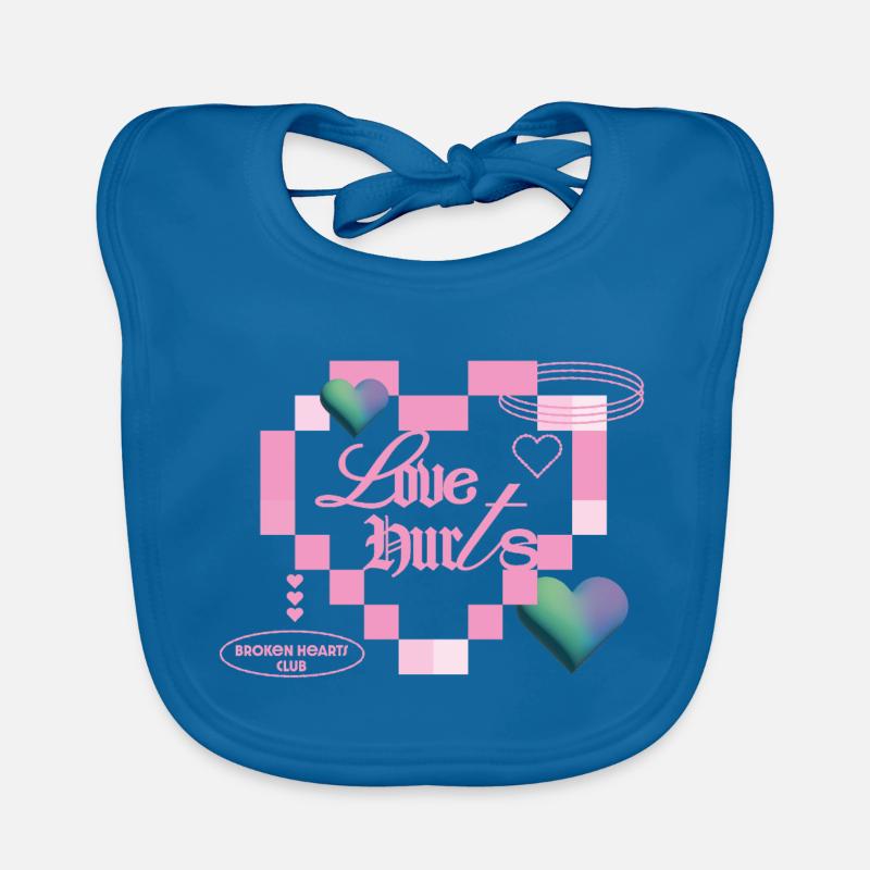 Liebe tut weh - Baby Bio-Lätzchen - Pfauenblau