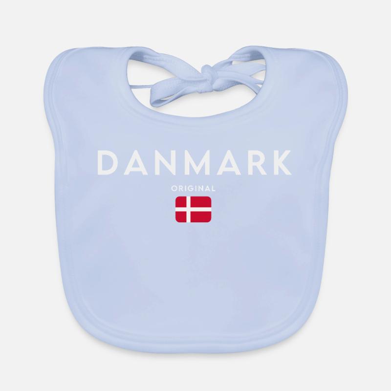 Drapeau du Danemark, fierté danoise Bavoir bio Bébé
