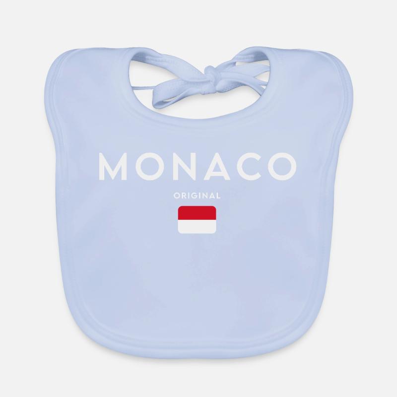 Monaco flag, Monegasque pride Organic Baby Bibs