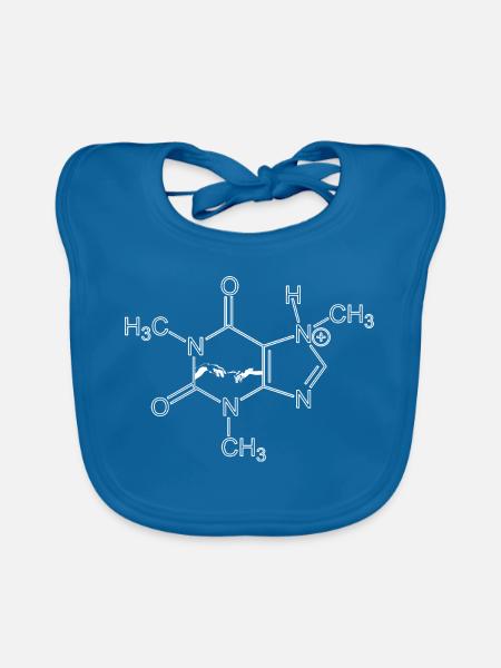 Caffeine molecule – energy to attract - Organic Baby Bibs - peacock-blue - Front