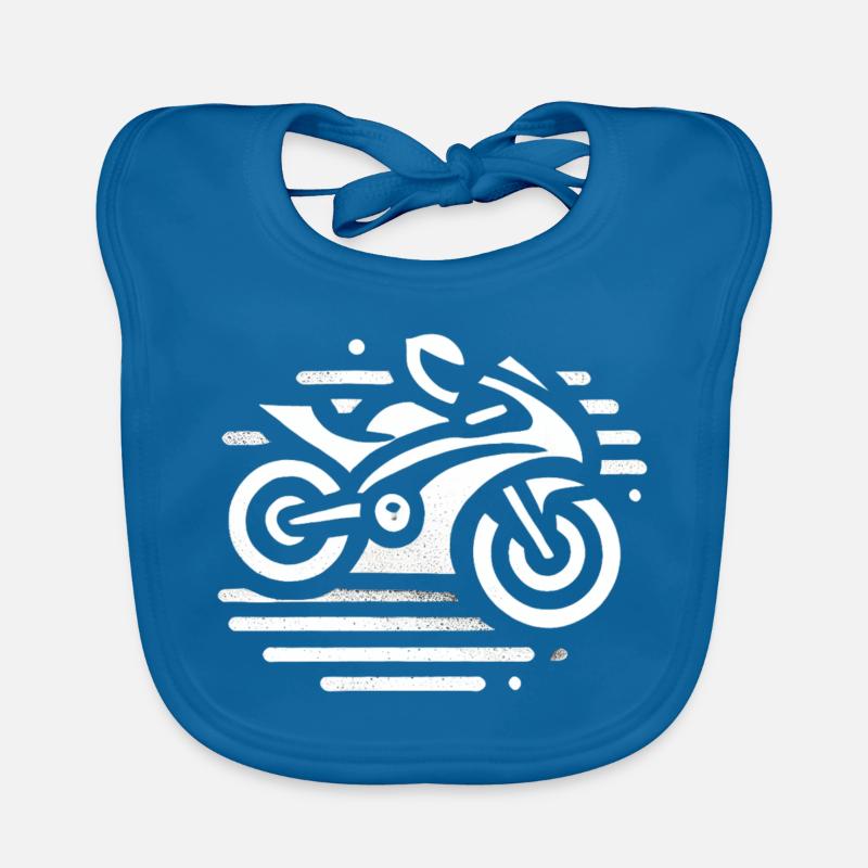 Motorrad - Baby Bio-Lätzchen - Pfauenblau