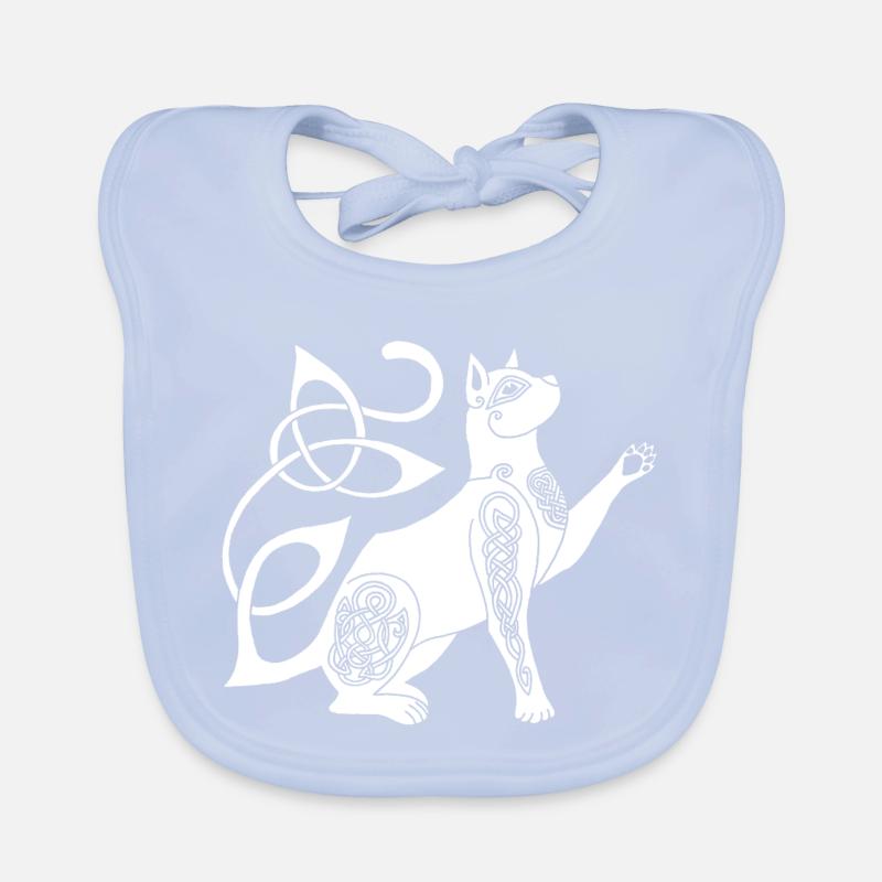 Chat blanc celte Bavoir bio Bébé