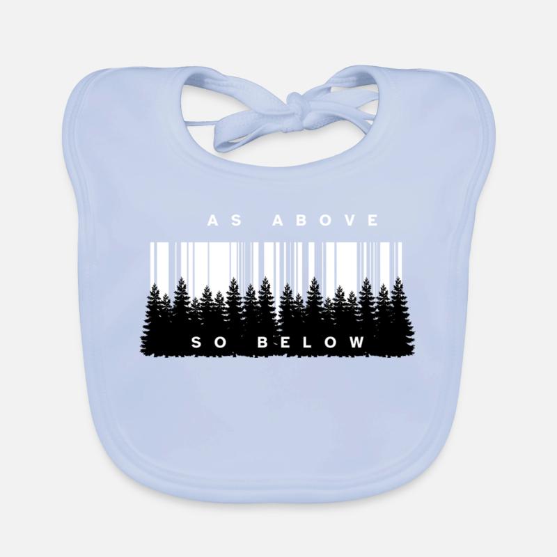 As Above So Below Forest Barcode Organic Baby Bibs