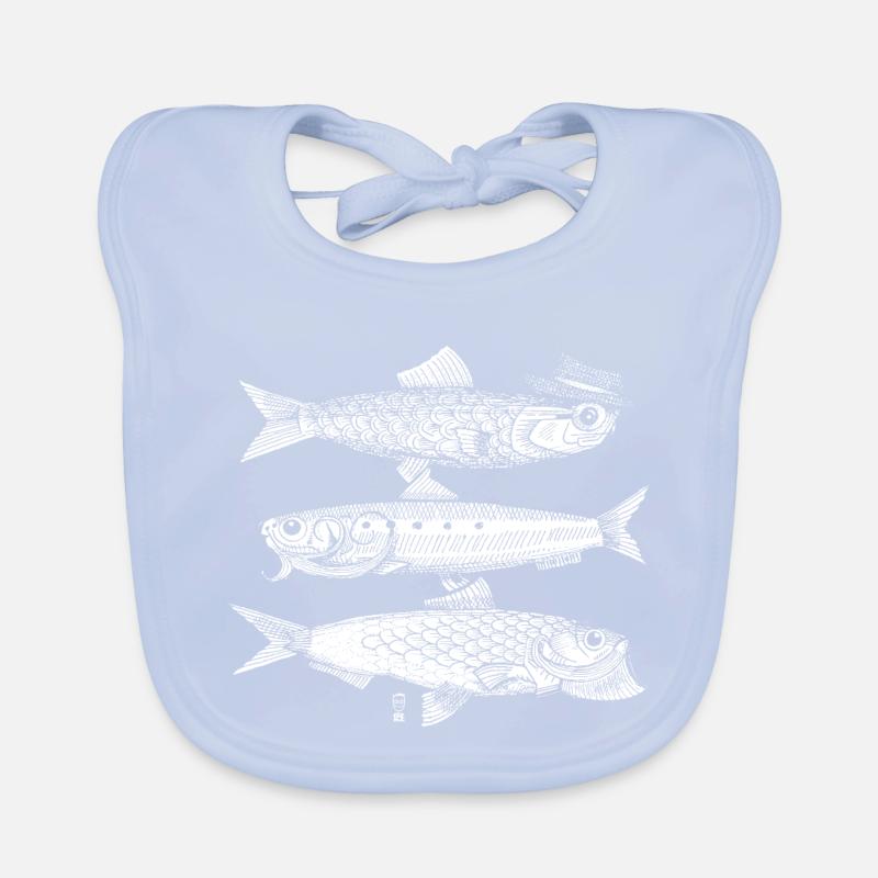 3 Poissons - blanc Bavoir bio Bébé
