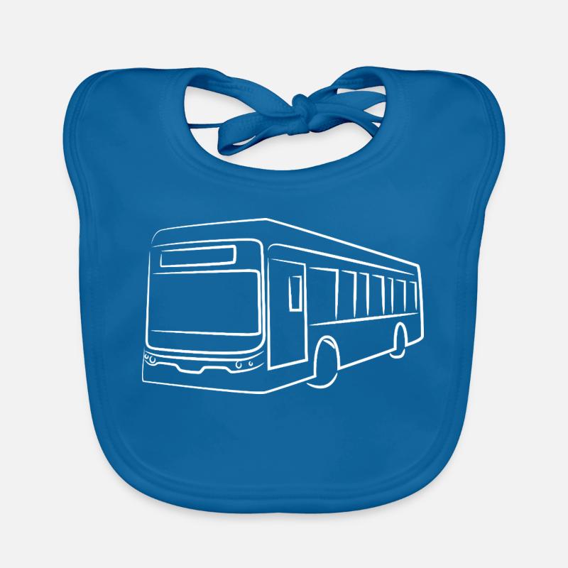 Bus Line Drawing Organic Baby Bibs