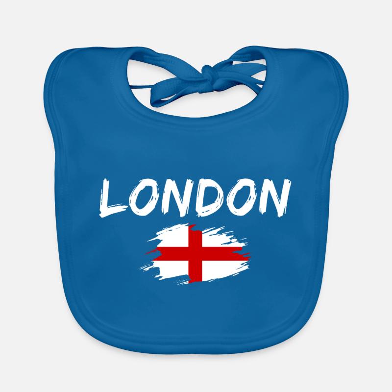 Londres, Angleterre, Ville de Londres - Bavoir bio Bébé - bleu paon