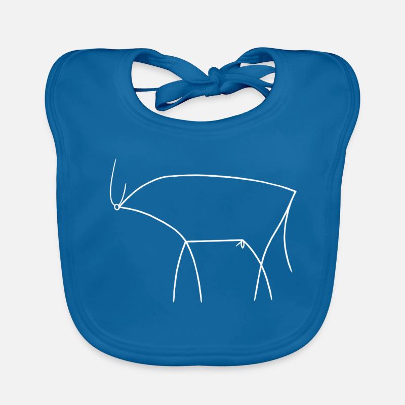Taureau - Bavoir bio Bébé - bleu paon