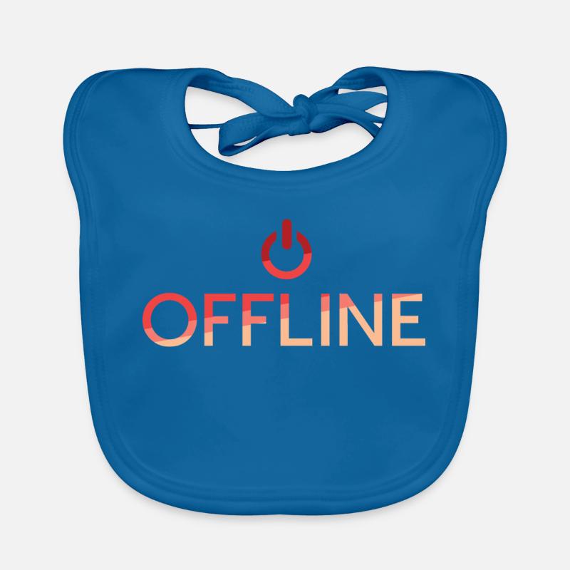 offline Schriftzug - roter off button Baby Bio-Lätzchen