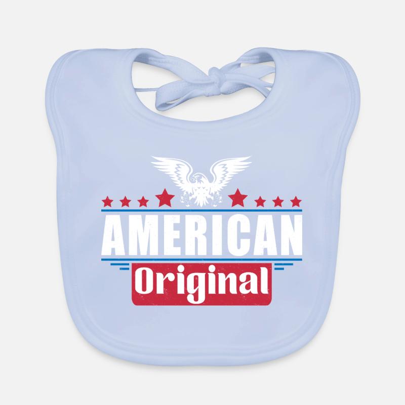 Patriotic Eagle American Flag Design Organic Baby Bibs