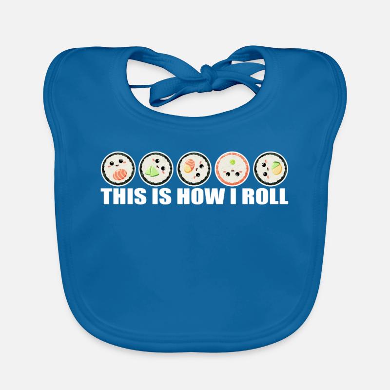 Sushi - Bavoir bio Bébé - bleu paon