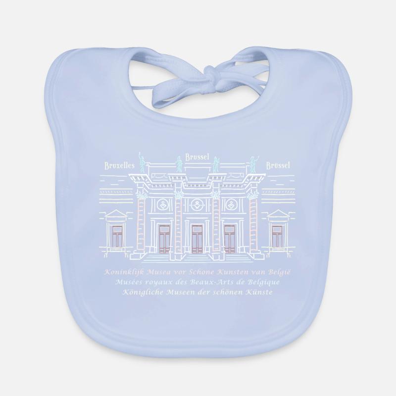 Brussels Art Museum Fine Arts, Hand Drawing Organic Baby Bibs