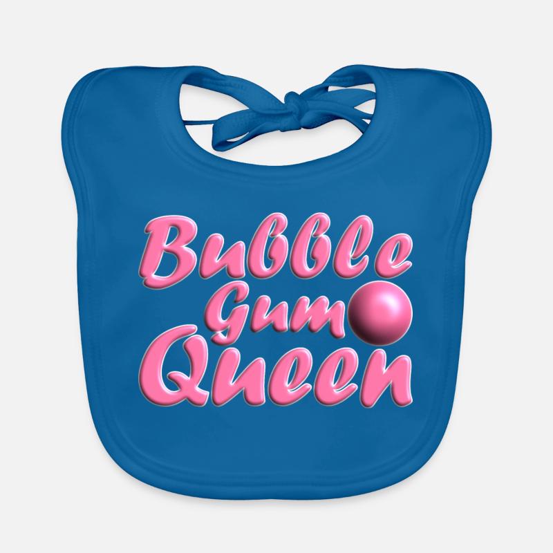 Bubblegum Queen rose - Bavoir bio Bébé - bleu paon