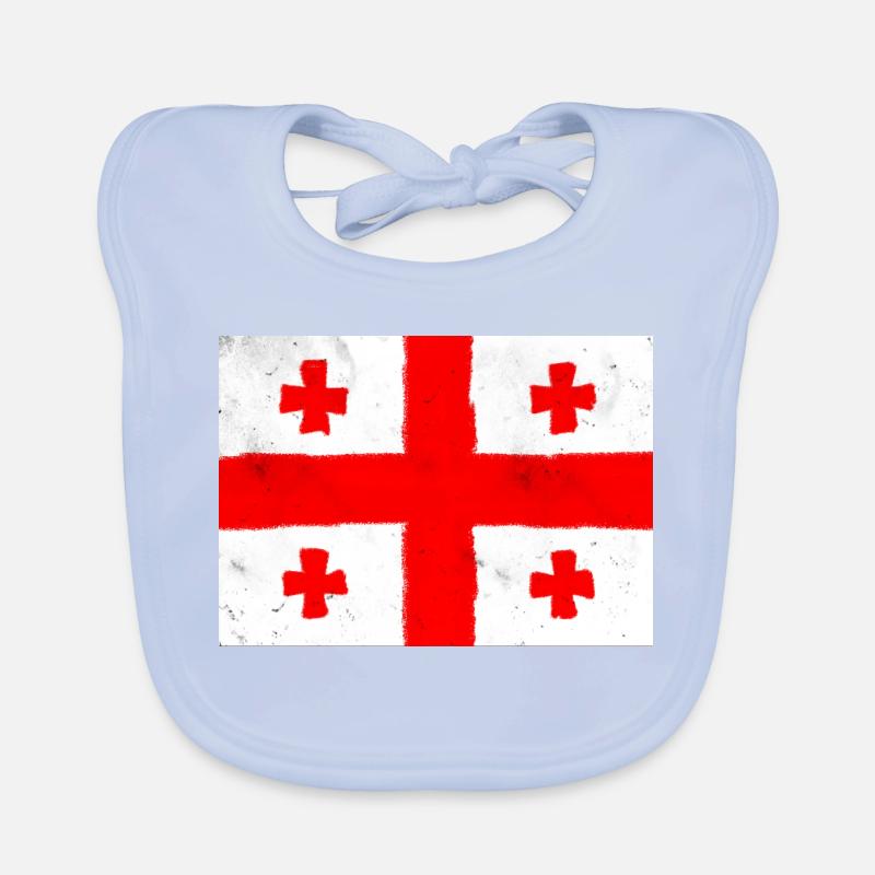 Drapeau de la Géorgie – Croix et Tradition Bavoir bio Bébé