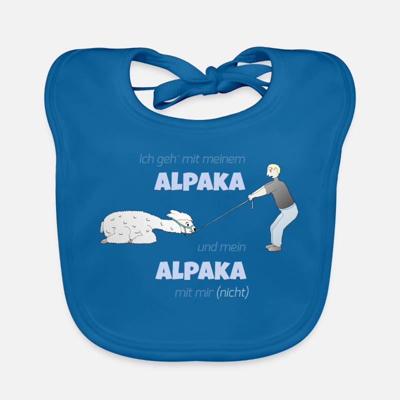 Randonnée alpaga - Bavoir bio Bébé - bleu paon