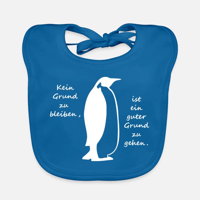 Aucune raison de rester Penguin - Bavoir bio Bébé - bleu paon