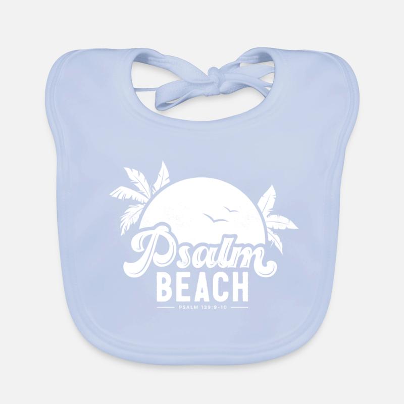 Psalmbeach (4) white Organic Baby Bibs