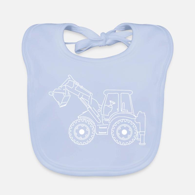 Excavator Organic Baby Bibs