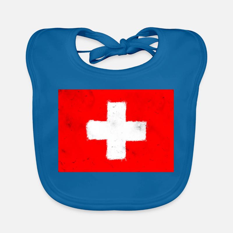 Flagge der Schweiz Baby Bio-Lätzchen
