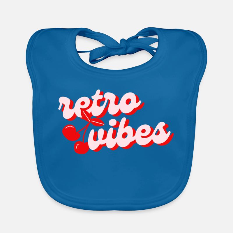 Retro Vibes mit Kirschen – Rot & Verspielt Baby Bio-Lätzchen
