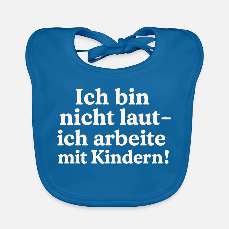 Ich bin nicht laut (hellbeige) Baby Bio-Lätzchen