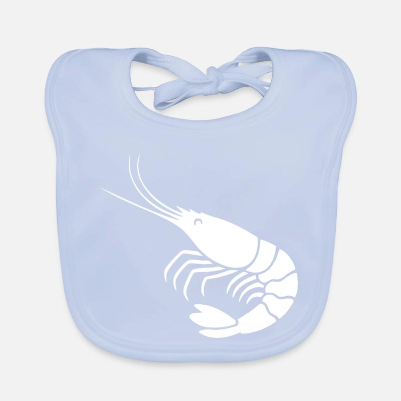 Minimalist Shrimp Silhouette Design Organic Baby Bibs