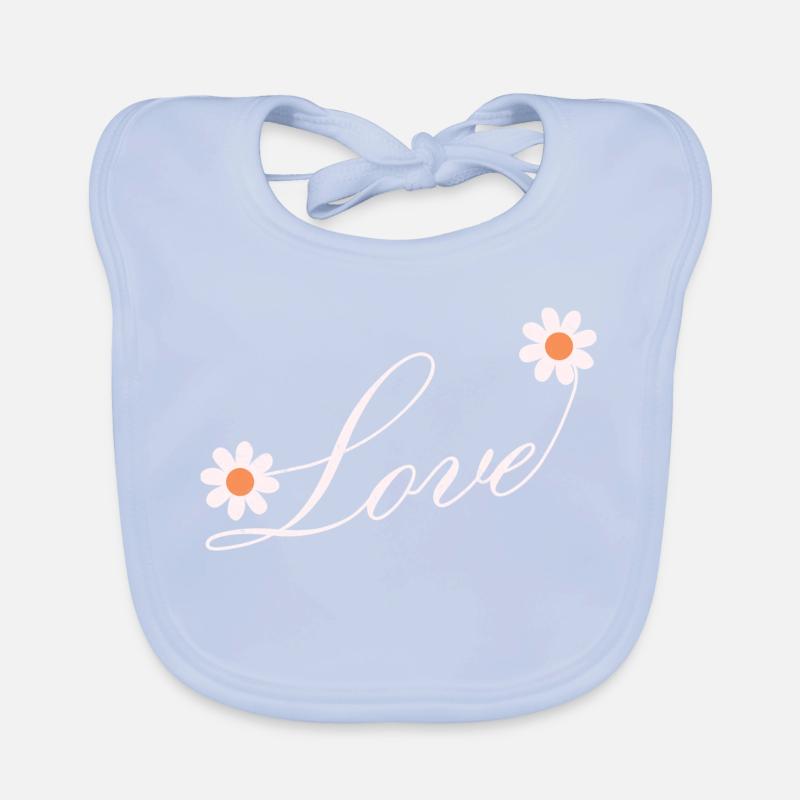 Conception de script d’amour floral Bavoir bio Bébé
