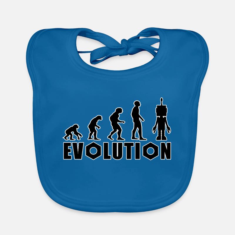 Evolution from human to android Organic Baby Bibs