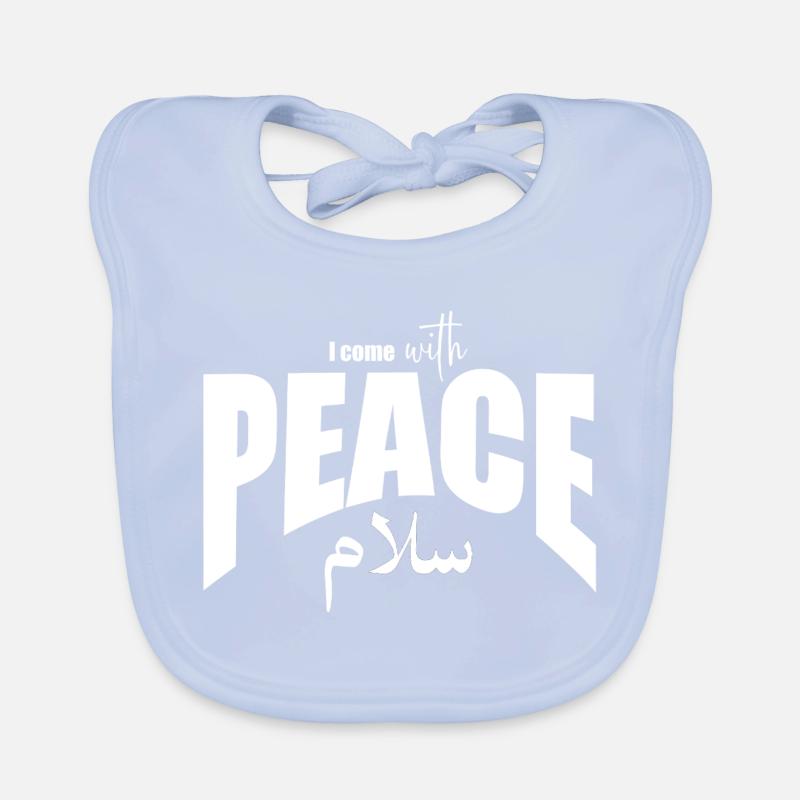 I come with Peace Typography Design Organic Baby Bibs