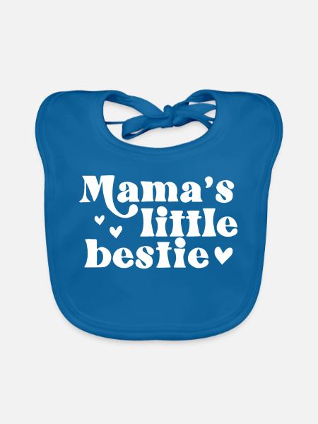 Mamas kleine beste Freundin süßes Herz-Design für Kinder - Baby Bio-Lätzchen - Pfauenblau - Vorne