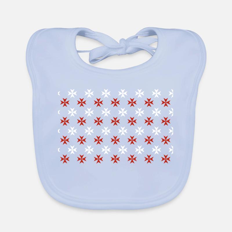 Motif croix de Malte  Bavoir bio Bébé