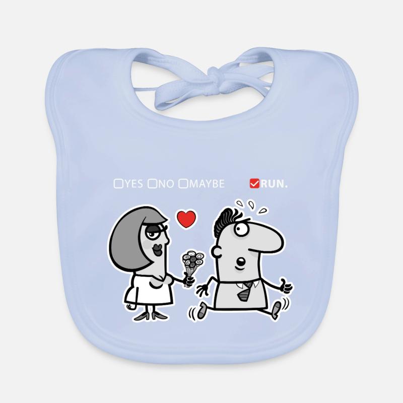 Liebe oder Flucht – Unkonventioneller Humor (Dark Version) Baby Bio-Lätzchen