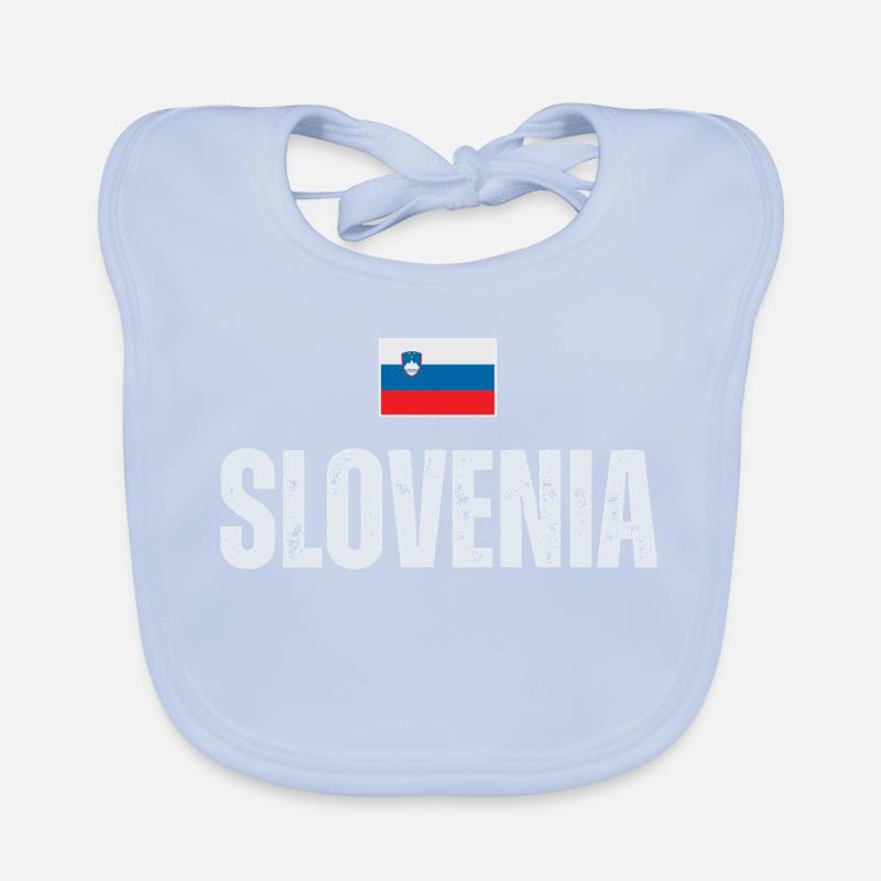 Drapeau slovène, patriote slovène Bavoir bio Bébé