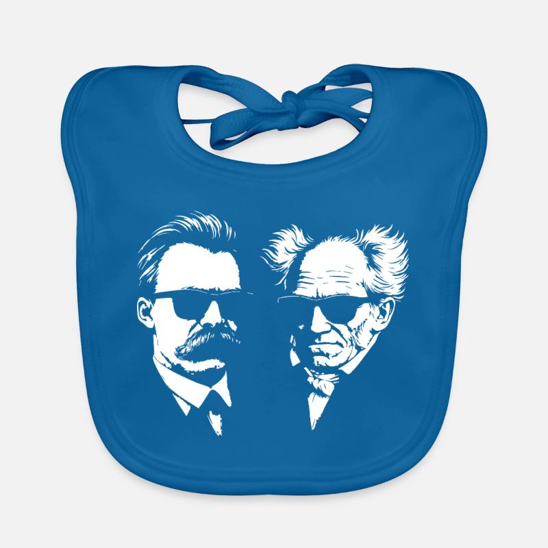 German Philosophers Nietzsche and Schopenhhauer Organic Baby Bibs