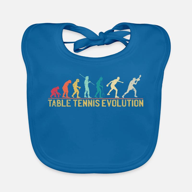 Table Tennis Evolution Progression Design Organic Baby Bibs