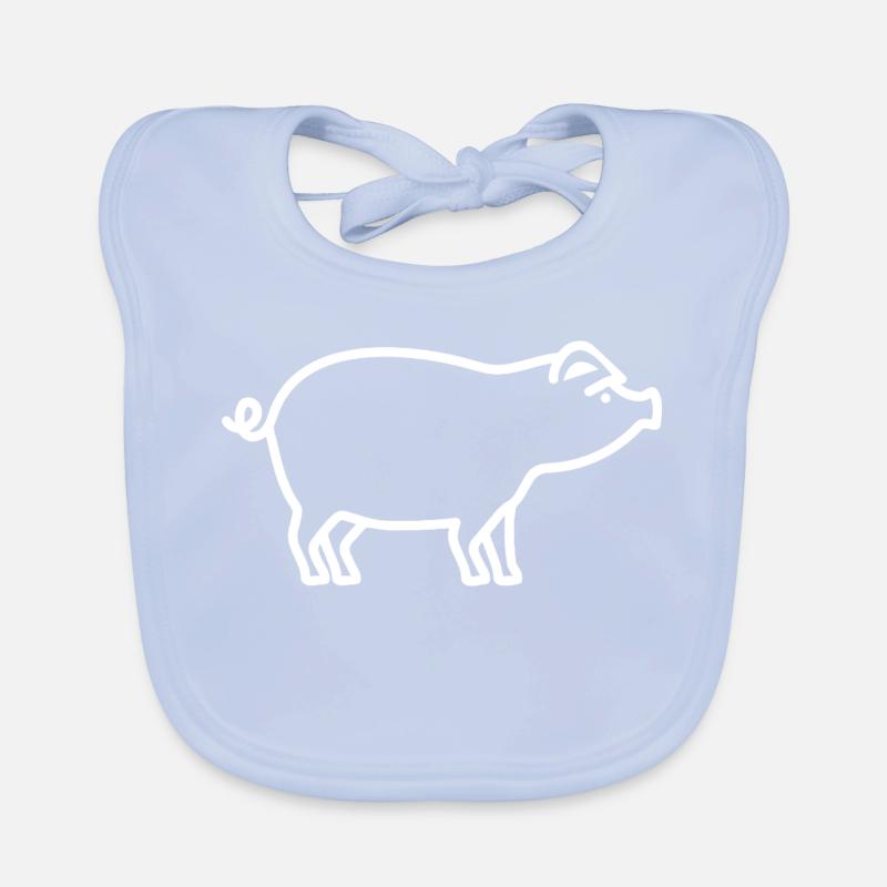 Mignon cochon silhouette ferme minimaliste Bavoir bio Bébé