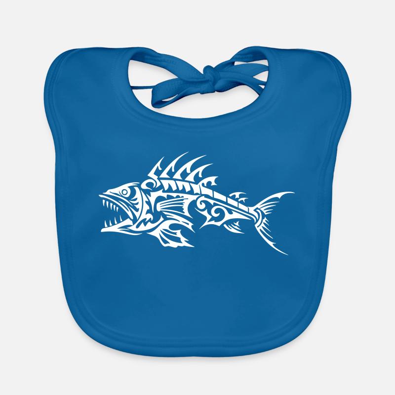 Fisch Knochen Piranha Tribal Baby Bio-Lätzchen