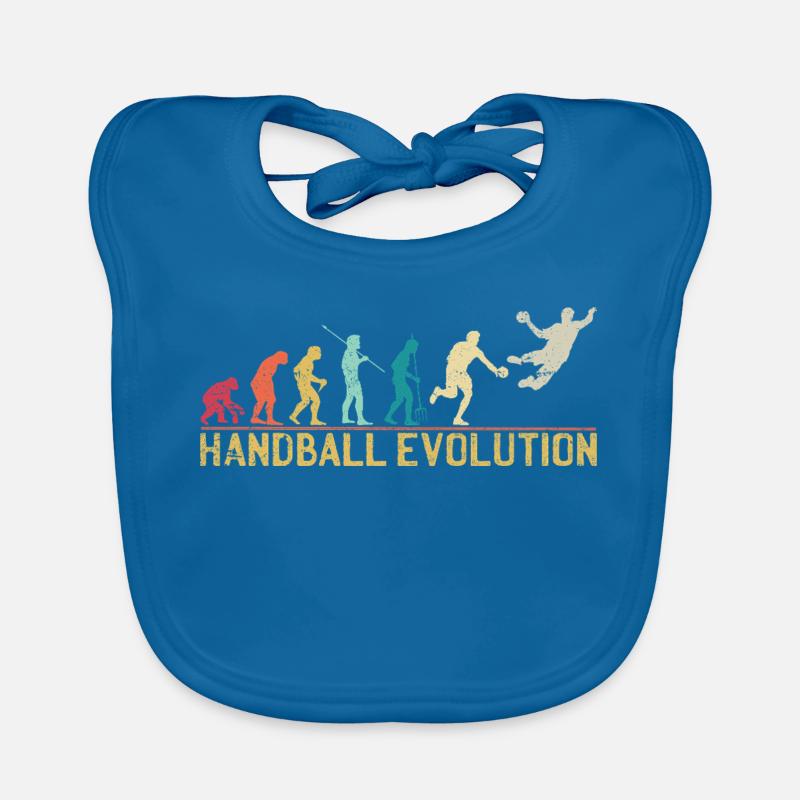 Handball Evolution Progression Design Baby Bio-Lätzchen