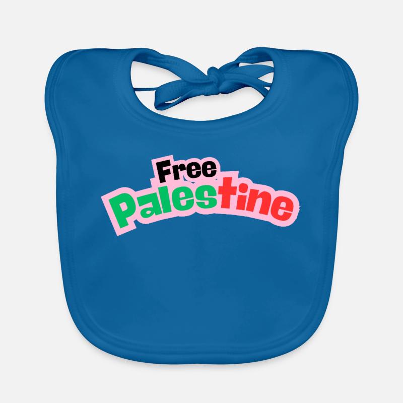 Palestine Design - Bavoir bio Bébé - bleu paon