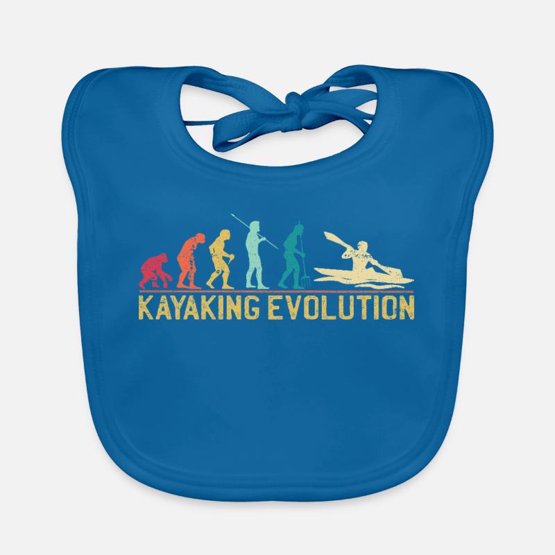 Kayaking Evolution Illustration Organic Baby Bibs