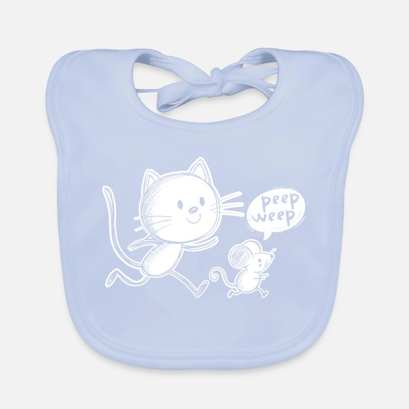 Chat et souris Bavoir bio Bébé