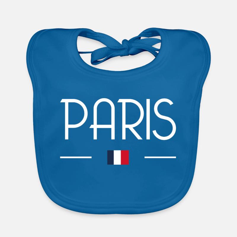 Paris - Bavoir bio Bébé - bleu paon