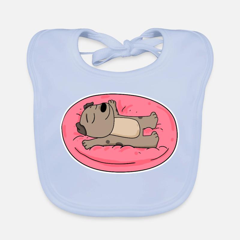 Chien mignon couché Bavoir bio Bébé