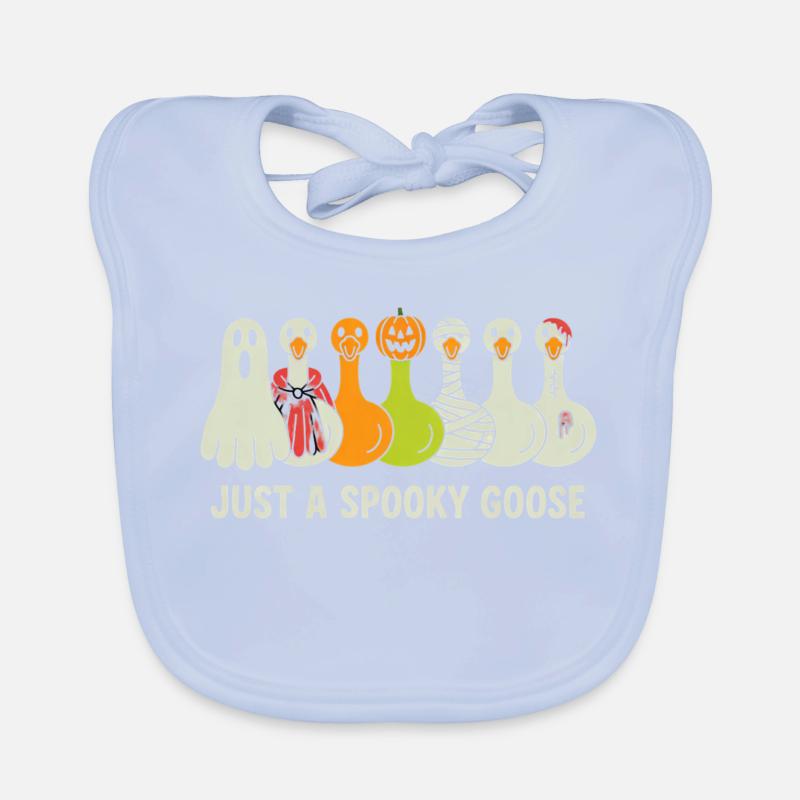 Just A Spooky Goose Halloween Vibes Organic Baby Bibs