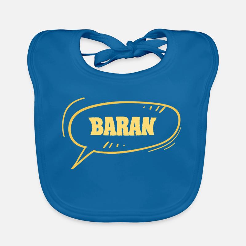 First name Baran Organic Baby Bibs
