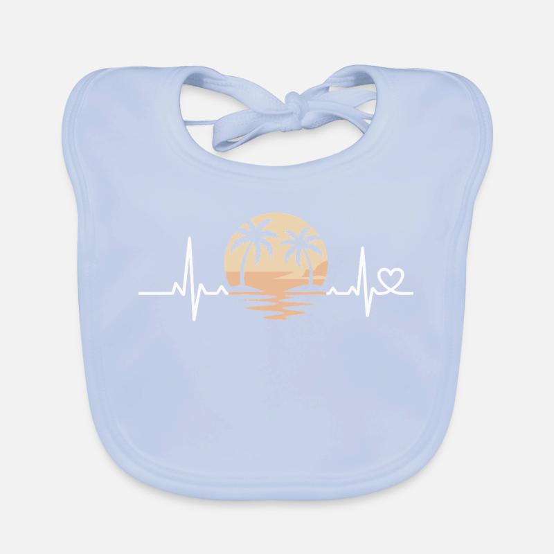 Coucher de soleil avec les palmiers Bavoir bio Bébé