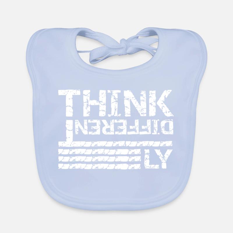 Think Differently – Grunge Typography Design Organic Baby Bibs