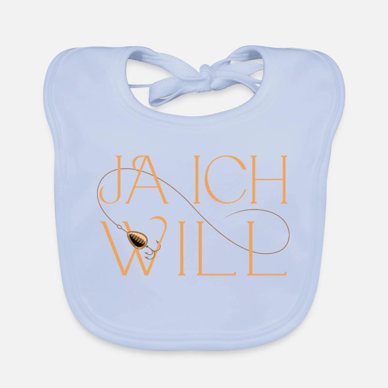 Yes I Want Fishhook Illustration. Organic Baby Bibs