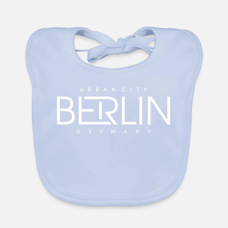 Berlin Skyline Silhouette Germany Organic Baby Bibs