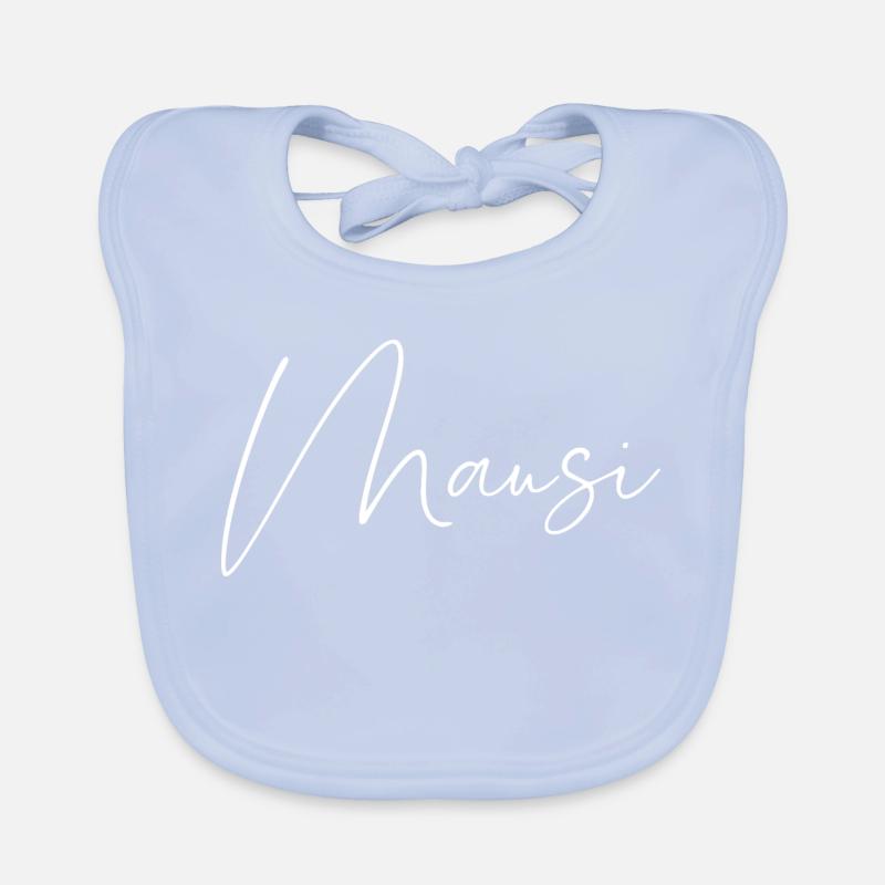 Mausi / Handwriting Design (White) Organic Baby Bibs