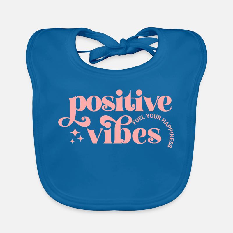 Positive Vibes in pinker Typografie Baby Bio-Lätzchen